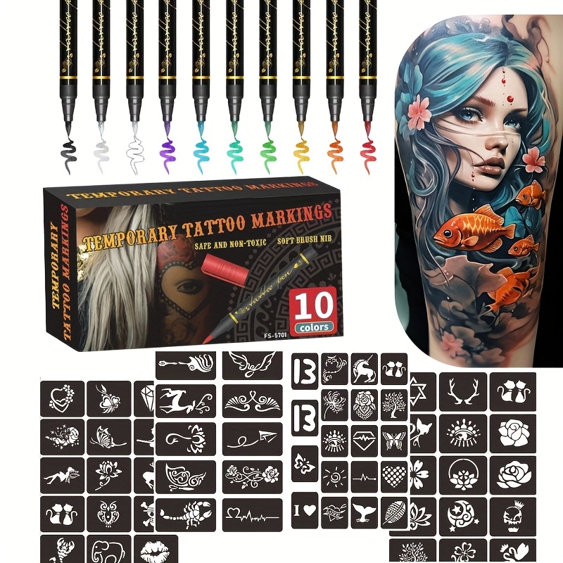 Metallic Paint Set - Набор маркеров для временных татуировок, 10
