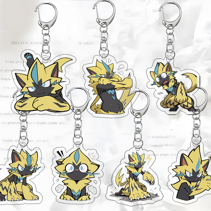 Model Kit Plastic - Акриловый брелок Zeraora Q-версия, мем-аксессуар для