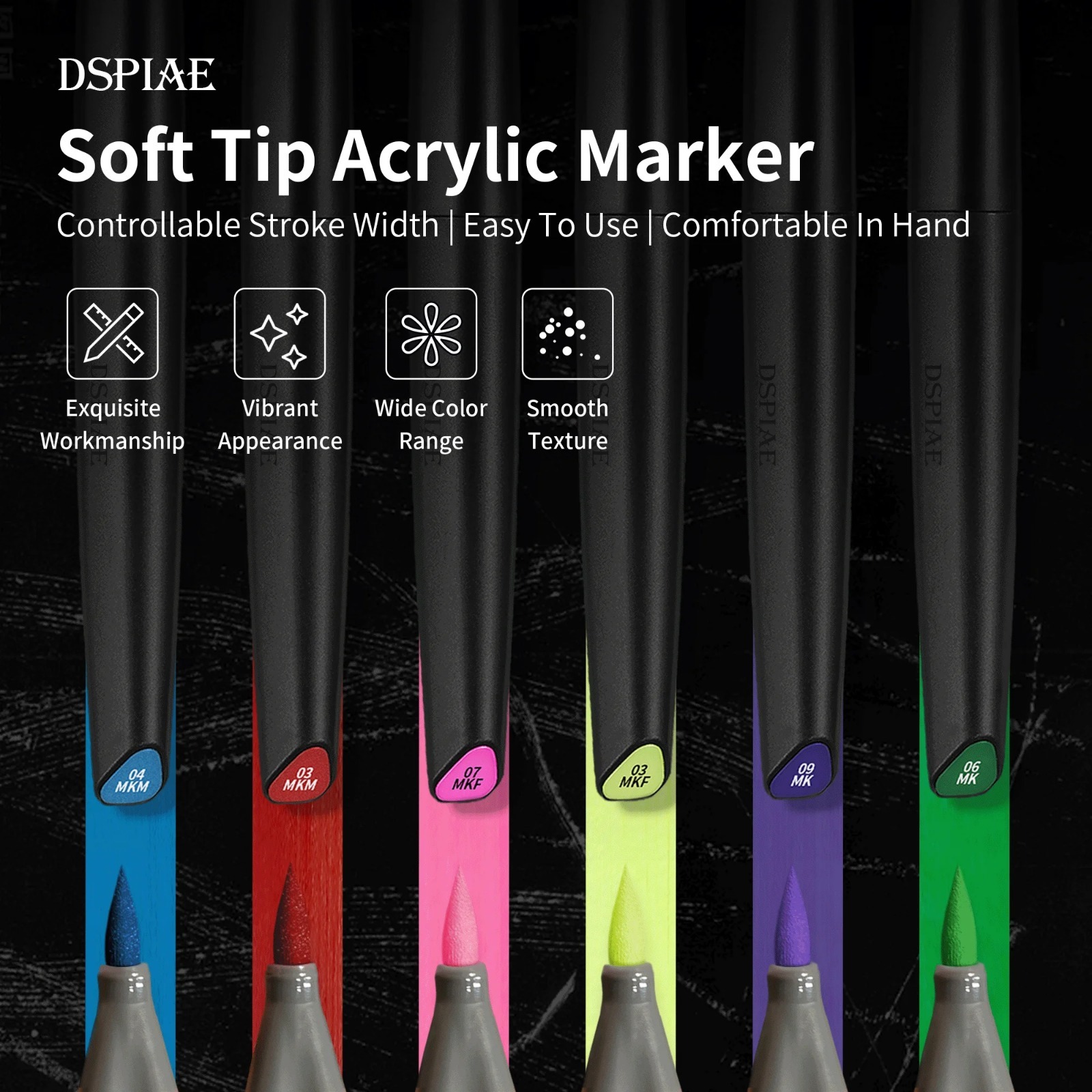 Metallic Paint Set - Набор маркеров DSPIAE с мягким наконечником
