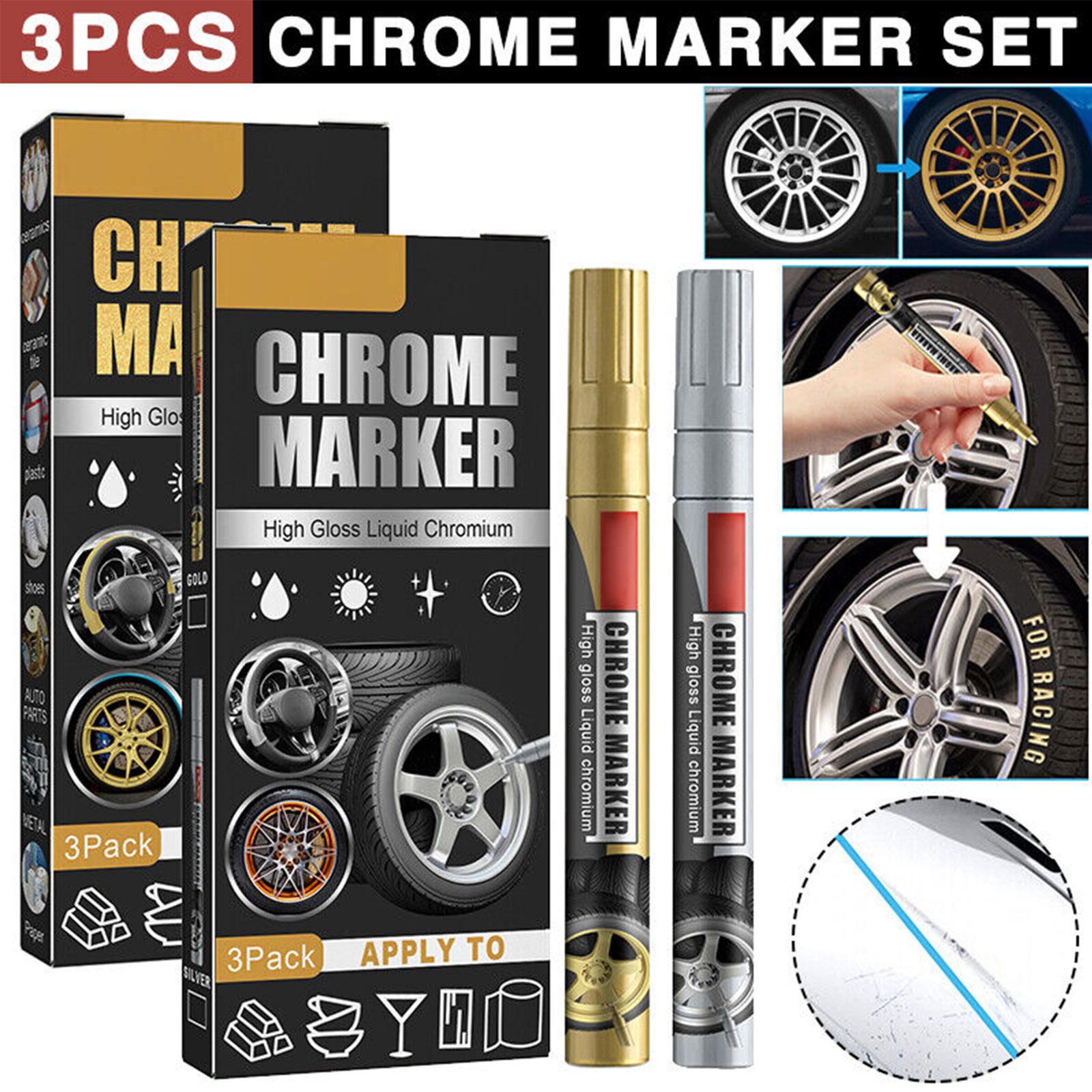Metallic Paint Set - 3 шт./компл. хромированный маркер для автомобиля