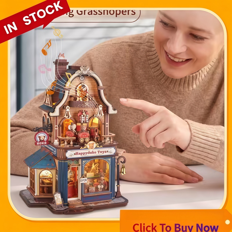 Model Kit Japan Shop - 3D деревянный пазл-конструктор: миниатюрный магазин игрушек,