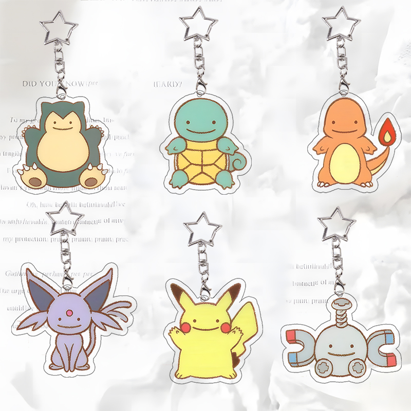 Model Kit Plastic - Акриловый брелок Snorlax, милый брелок Squirtle,