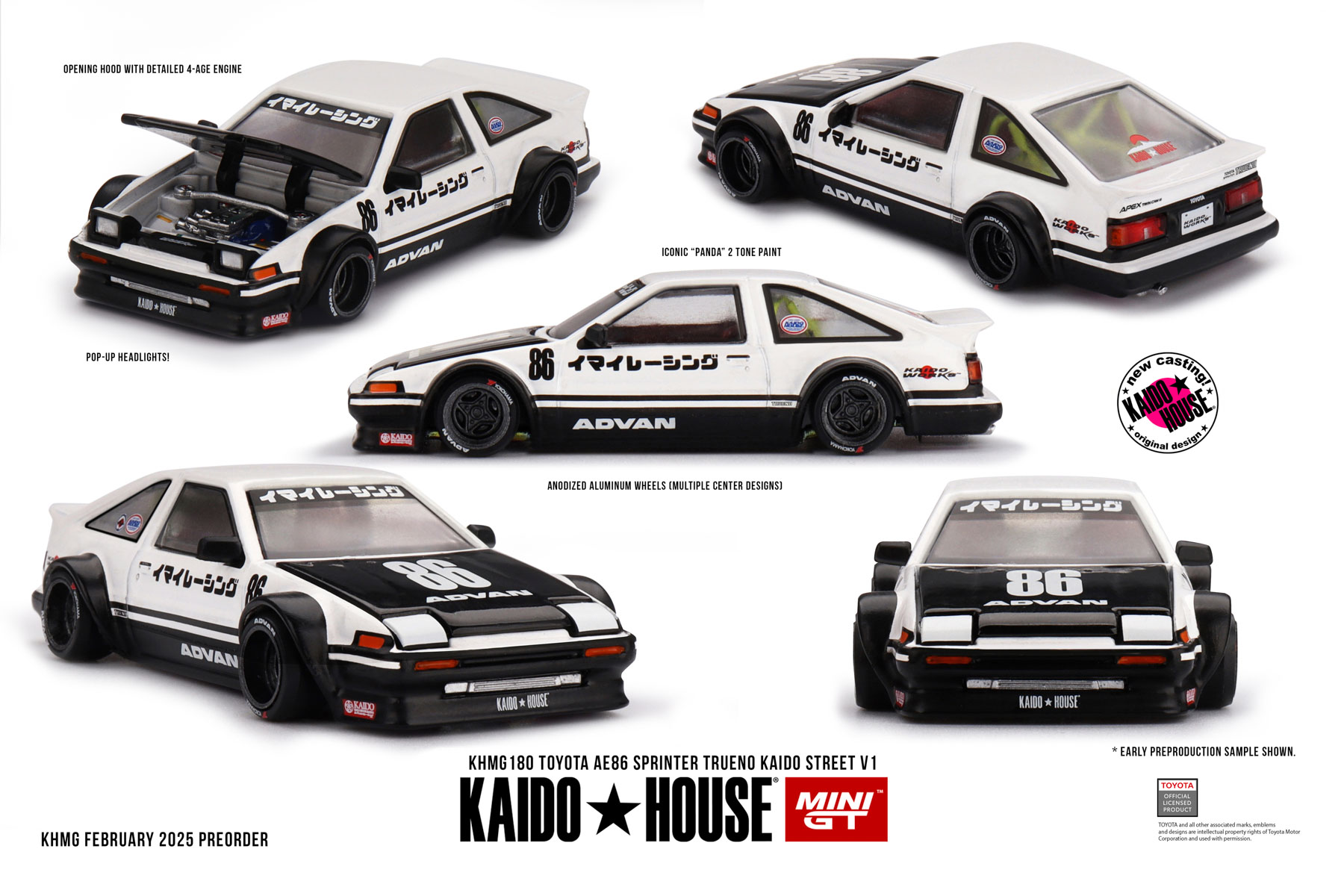 Kaido House + MINIGT Toyota AE – обзор и цена Model Kit Ae86